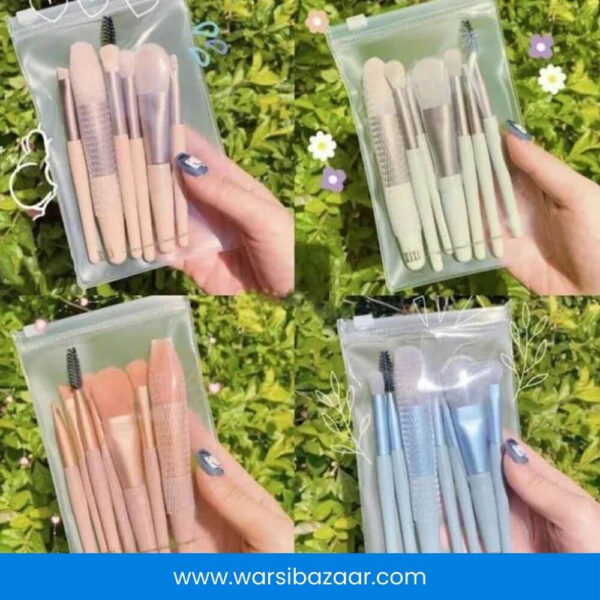 08-piece POUCH makeup brush set for smooth and soft application