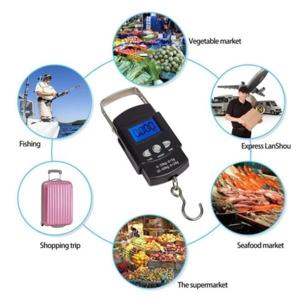 Handheld digital weighing scale with strong hook