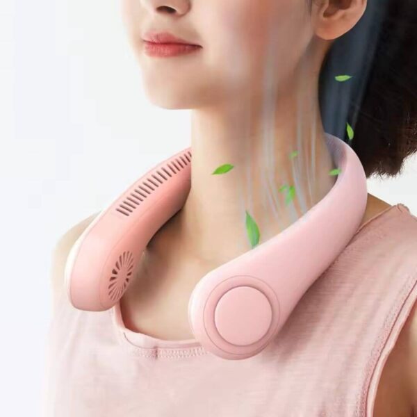 Bladeless fan wearable on neck