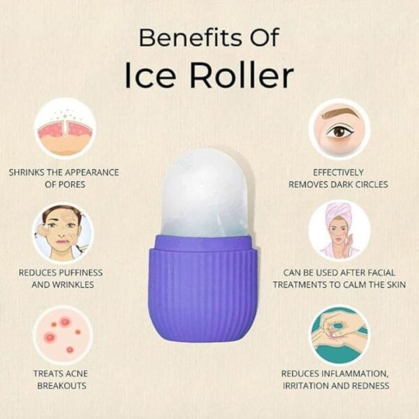 Silicone skincare ice roller in use